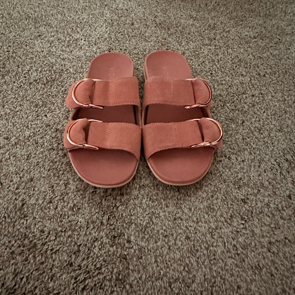 Vionic Women’s Corlee Pink Suede Slide Sandals 6 - Picture 3 of 5